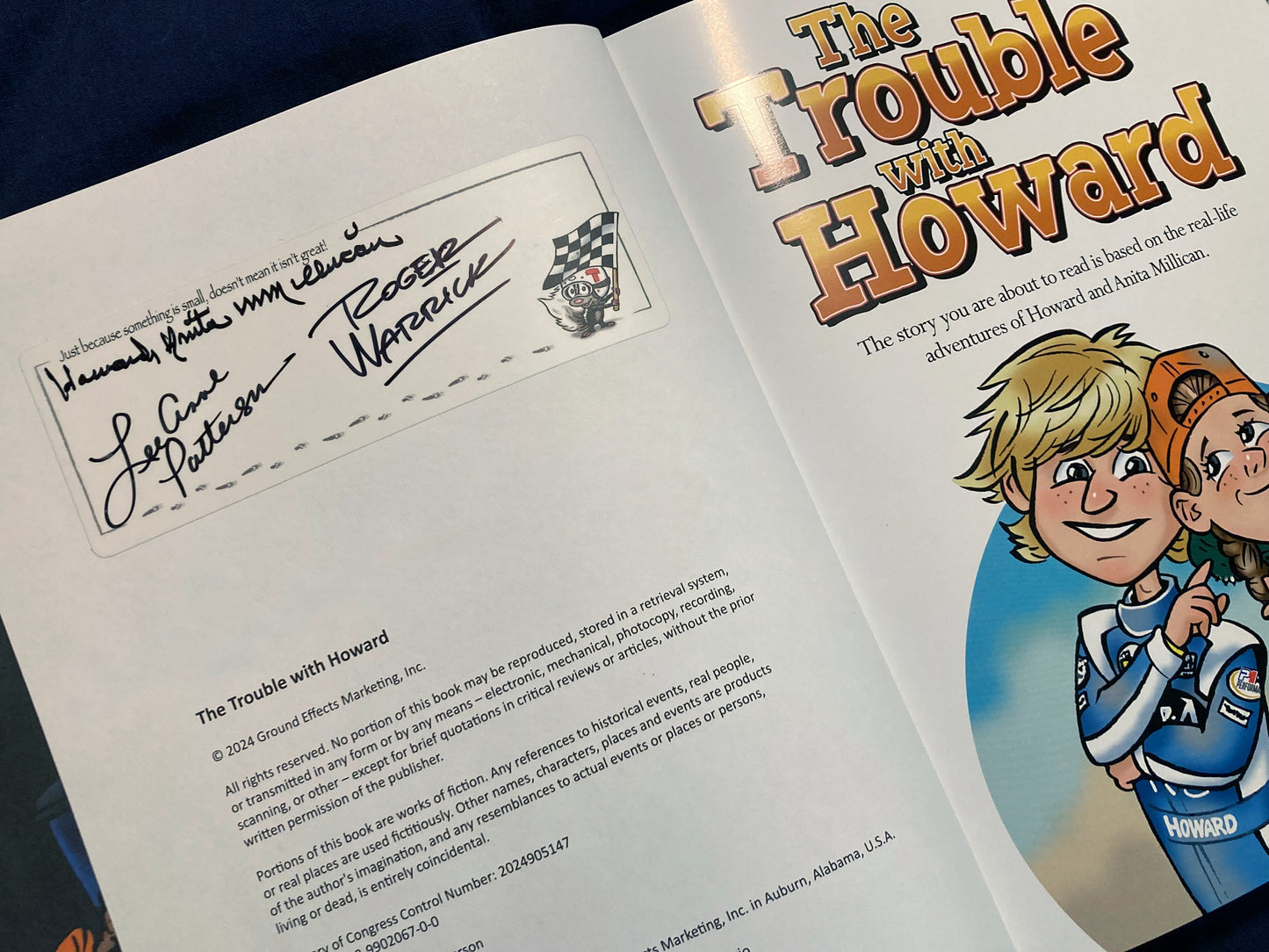 The Trouble with Howard Bookplate for Author, Artist, and Anita Autographs