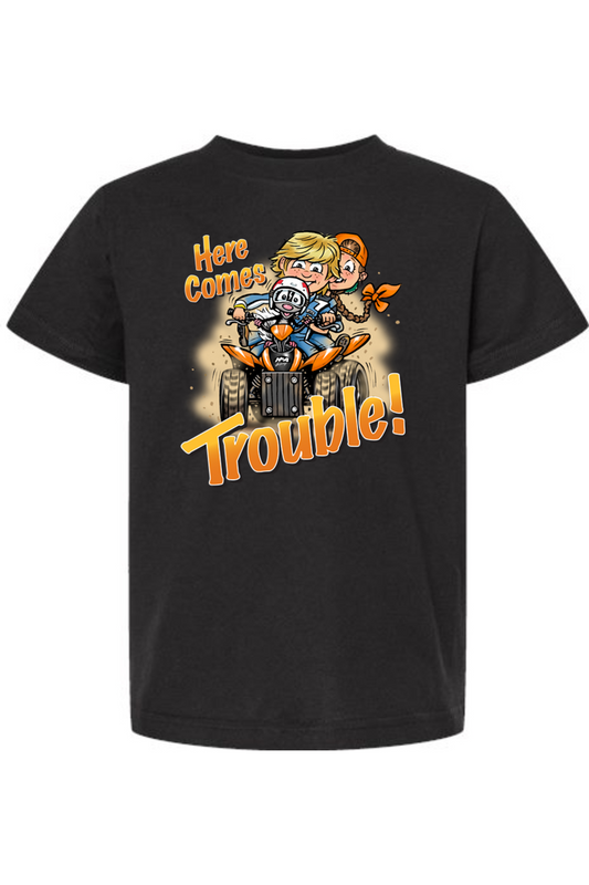 Here Comes Trouble Tultex Youth Fine Jersey T-Shirt